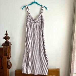 Zara • Striped Tie Midi Dress‎